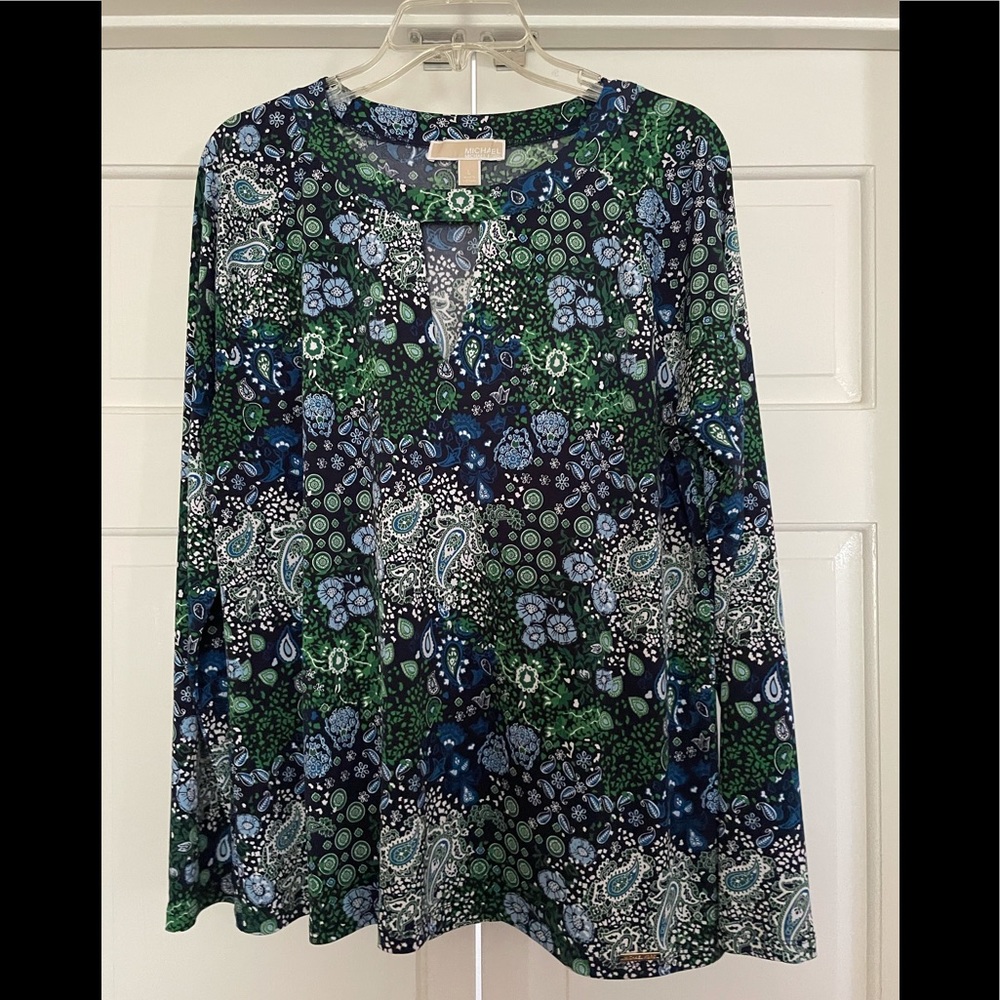 Michael Kors long sleeve floral blouse